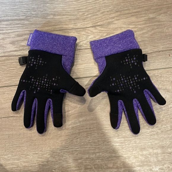 Head small purple band black children’s gloves - Picture 2 of 2